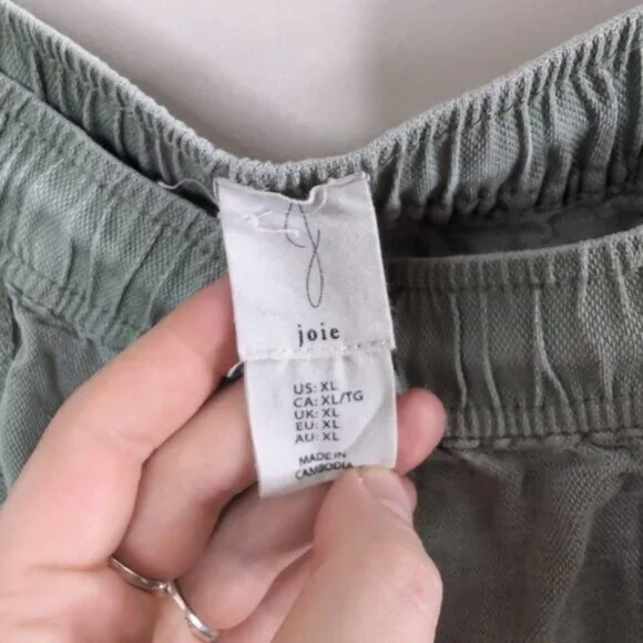 Joie Linen Lyocell Wide Leg Cargo Coastal Relaxed Lightweight Stretch Pants XL - Picture 5 of 9